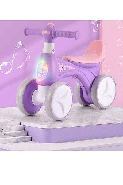 RGN Bicicleta fara pedale copii 1 – 3 ani cu 4 roti, lumini, muzica si baloan...