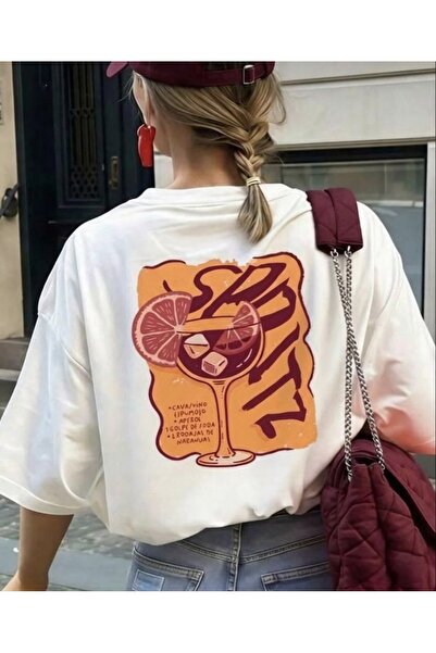 LELVANİ TRICOU DE DAMĂ ROZ CU IMPRIMEU APEROL SPRITZ BEVERAGE