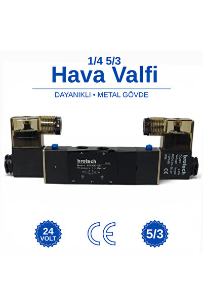 BROTECH 1/4 - 5/3 Çift Bobin Selenoid Valf | Araç Air Valfi | Tır Branda Valf...