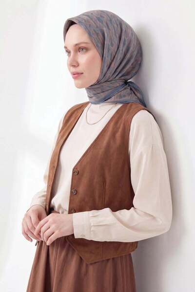 Silk Home وشاح ناعم باللون الأزرق الفولاذي