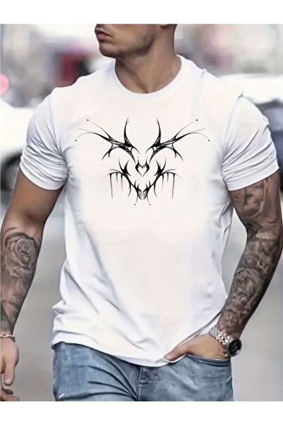 COZYWEAR Men's White Printed T-Shirt