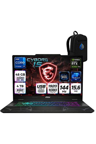 MSI Cyborg 15 Intel Core i7-13620H 48 GB DDR5 4 TB SSD 8GB/RTX5060 15.6" FHD ...