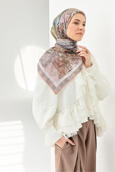 Silk Home وشاح مونار حديث باللون الأخضر الغابوي 90x90