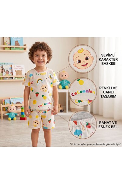 Mişsa Bebe Printed Cotton Children's Combed Cotton 2-Piece Pajama Set Unisex