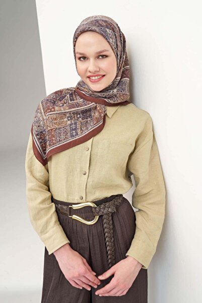 Silk Home Velora Scarf Ethnic Pattern Brown 90X90