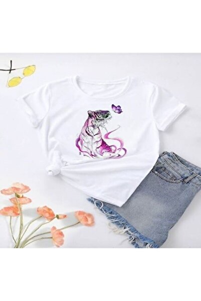 COZYWEAR Women's White Printed T-Shirt