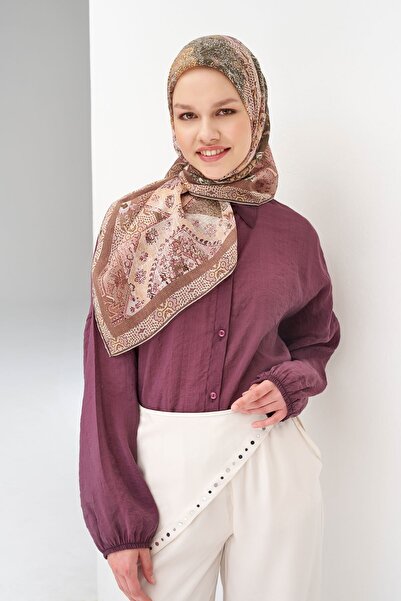Silk Home وشاح مونار حديث بلون الموكا 90×90