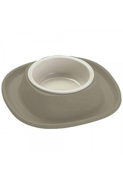 Georplast Soft Touch Plastic Single Bowl Large 600ml Grey Pet Feeding Dish wi...