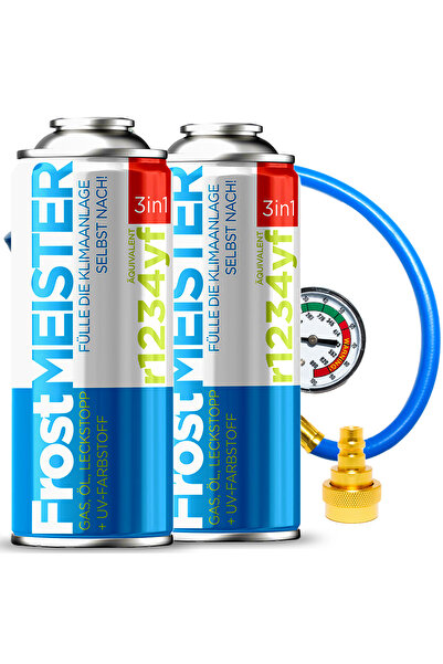 FROSTMEISTER 3 în 1 400ml - 2x Gaz R1234yf + Furtun + Adaptor