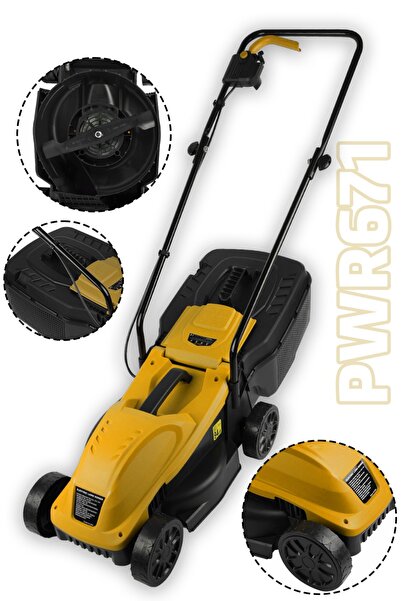 POWER BLACK ELEKTİRİKLİ ÇİM BİÇME MAKINESİ 1200 V BAKIR SARGI 3 FARKLI YÜKSEK...