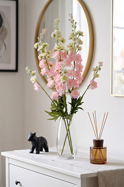 Yapay Çiçek Deposu Yapay Lüx Zarif Delphinium Dalı 85 cm Pudra