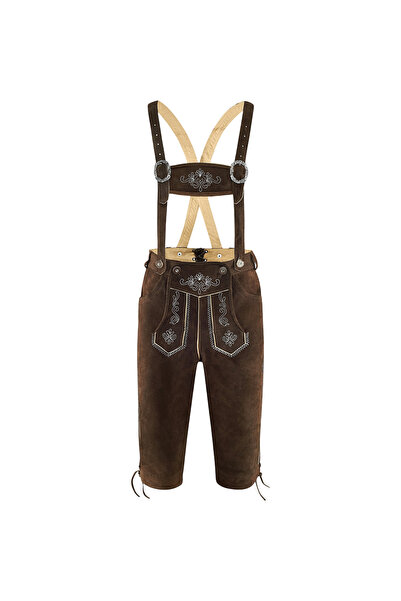 OEM Pantaloni Bavarezi Tradiționali din Piele cu Bretele pentru Oktoberfest M...