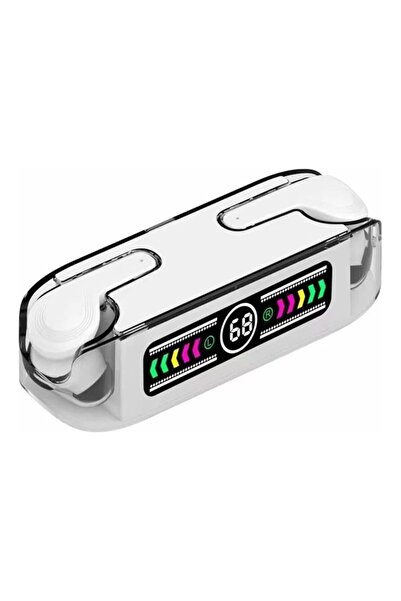 Yallabena Bluetooth 5.3 Wireless Earbuds with Transparent Digital Display Cha...