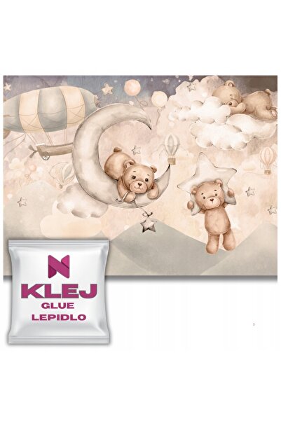 Naklejkomania Fototapet Bej Pentru Copii, Ursuleti De Plus, Decoratiuni Pentr...