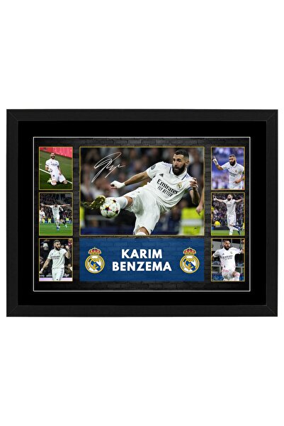 HWC Trading Karim Benzema Signed Real Madrid Photo Frame - A3 Framed Pre-Prin...