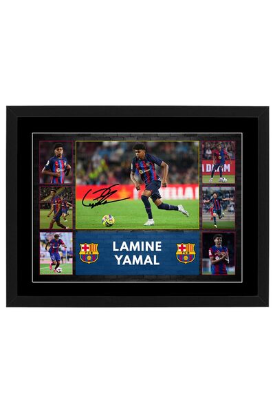 HWC Trading Lamine Yamal Barcelona Signed A3 Framed Poster - Pre Print Autogr...