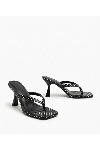 Yula Fashion Shoes Papuci cu toc cu buline și vârf ascuțit Vera pentru femei