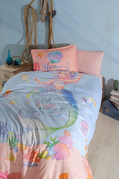 DENİZLİ ÇEYİZ Clasy Single Ranforce Duvet Cover Set Aria Pudra
