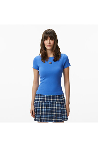 Tommy Hilfiger Badge Kadın Mavi T-Shirt