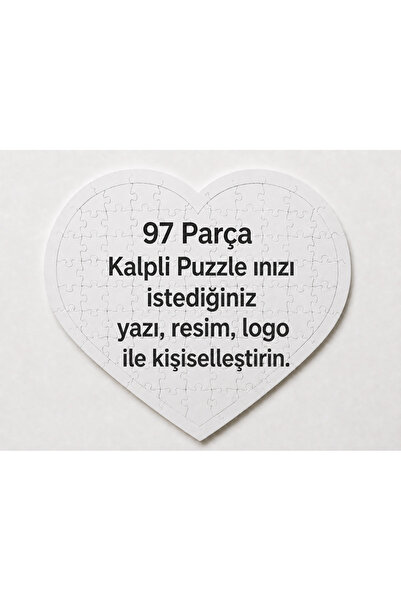 miras home Kişiye Özel Baskılı 97 Parça Hediyelik Kalp Puzzle Yapboz (Fotoğra...