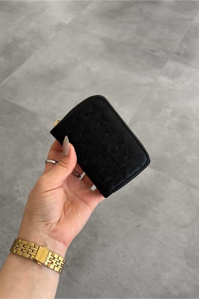 Yuka Atelier Mini Sky Star Patterned Black Small Wallet