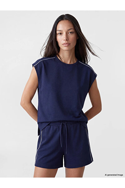 LC Waikiki Navy Blue Oversize Soft Touch Women's T-Shirt