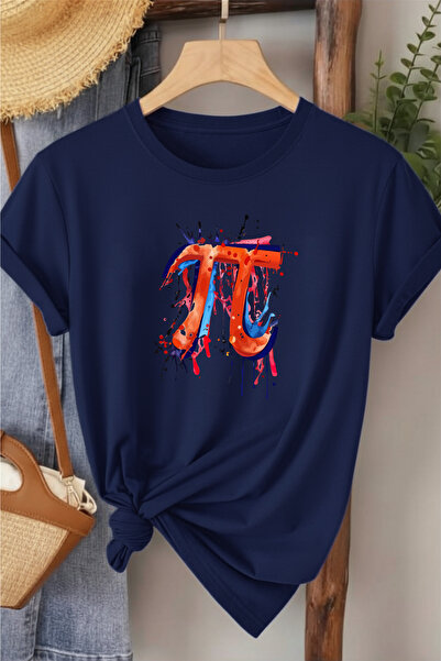 l'eivor The Number Pi Printed Cotton T-Shirt