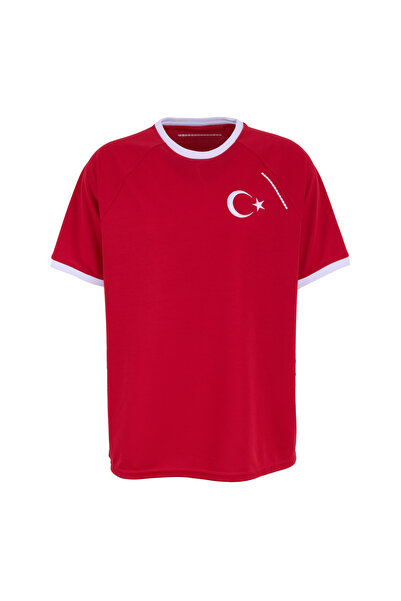 North Of Navy TÜRKİYE - SEZON Kırmızı Tshirt Bisiklet Yaka Regular Fit Nakışl...
