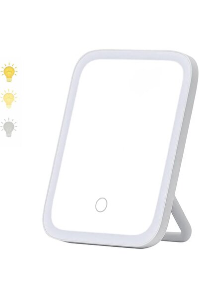 ARABIQO 8x6 Inch Lighted Vanity Mirror, 3-Color Dimmable LED Makeup Mirror wi...