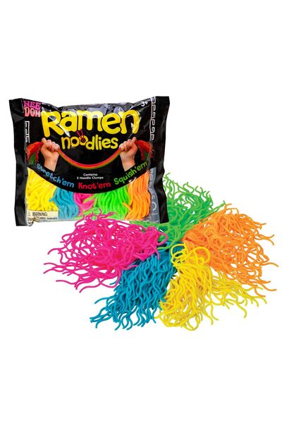 Needoh Ramen Noodlies - Jucărie senzorială de stoarcere - Conține 5 bucăți de...