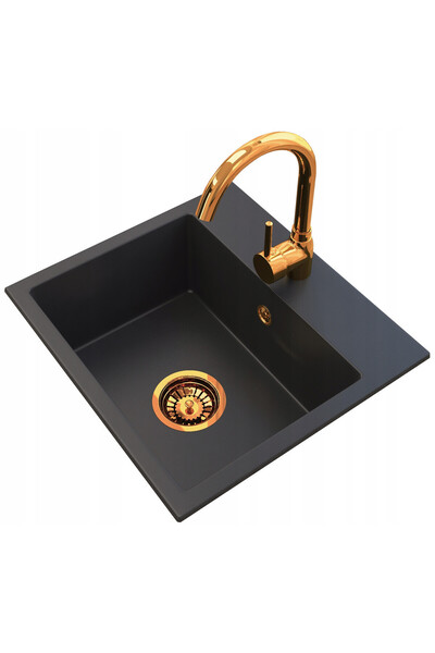Granitan Chiuveta de granit Mini, Granitan, mixer de bucatarie Beta, Negru