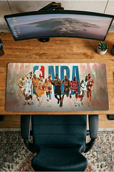 Halura Nba Basketball 30X70 Patterned Digital Printed Player Mousepad XXL wit...