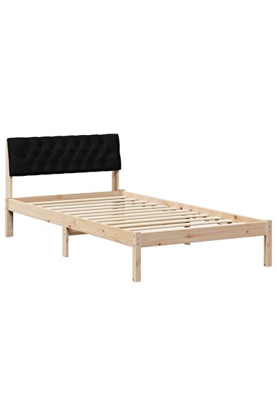 vidaxl Cadru de pat Maro și negru 100 x 200 cm Lemn masiv de pin