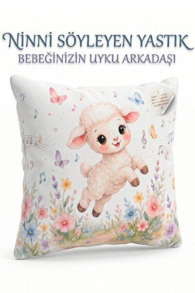 Bibygo Ninni Söyleyen Kuzu Baskılı Yastık Bebeğinizin Uyku Arkadaşı