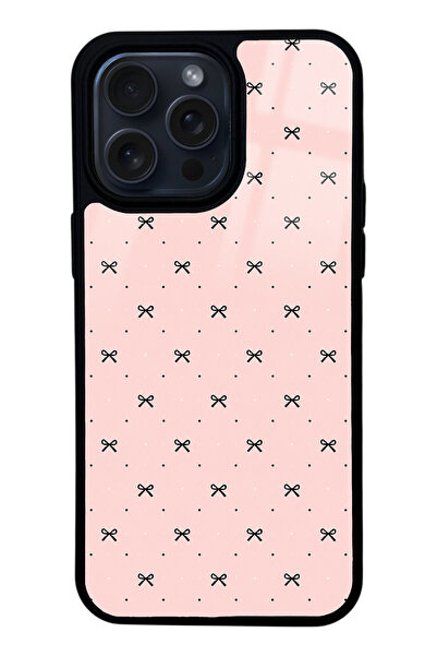 Spoyi iPhone 14 Pro Max Cream Coquette Pattern Tasarımlı Glossy Telefon Kılıfı