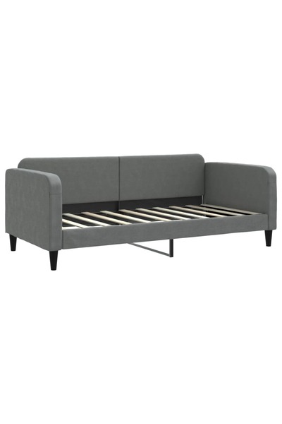 vidaxl Cadru de pat, gri închis, 90x190 cm, material textil