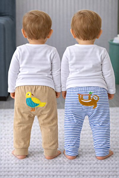 greenmoss 100% Cotton Cute Butt-Shaped 2-Piece Baby Pajama Bottoms