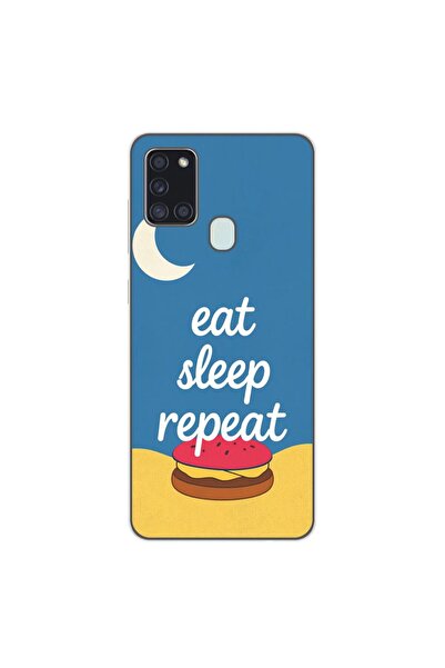 OEM Husa compatibila cu Samsung Galaxy A21s Silicon Gel Tpu Model Eat Sleep R...