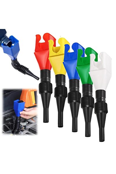 Arabest 5PCS Automotive Oil Funnel,Portable Reusable Liquid Transfer Tool,wit...