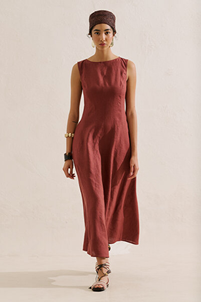 Manuka Linen Dress Copper