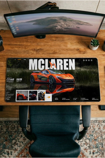 Halura Mclaren 30X70 Patterned Digital Printed Gaming Mousepad XXL with Non-S...