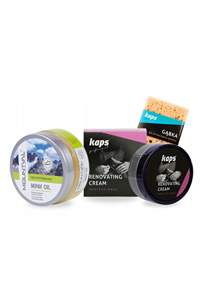 kaps Set de ingrijire a incaltamintei, Kaps, 3 in 1, 25 ml, 100 ml, crema nea...