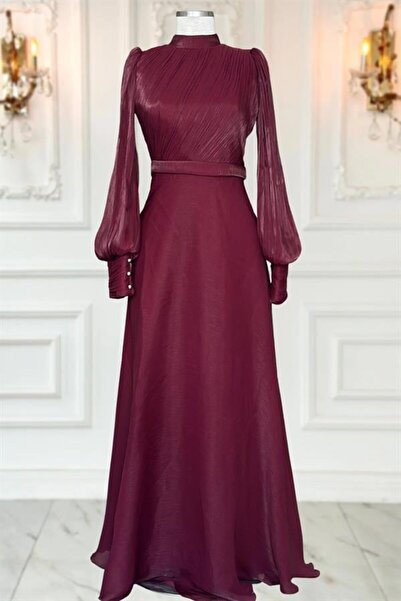 ASRI Moda Zen Abiye Elbise Bordo