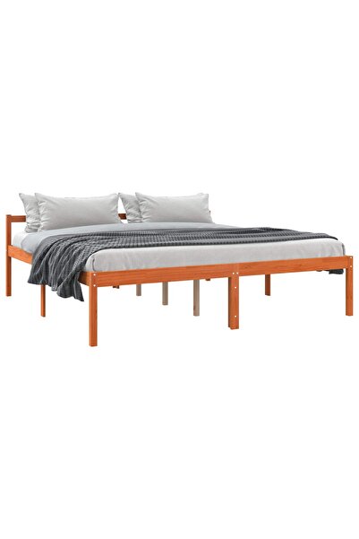 vidaxl Cadru de pat Maroniu cerat 180 x 200 cm Lemn de pin masiv