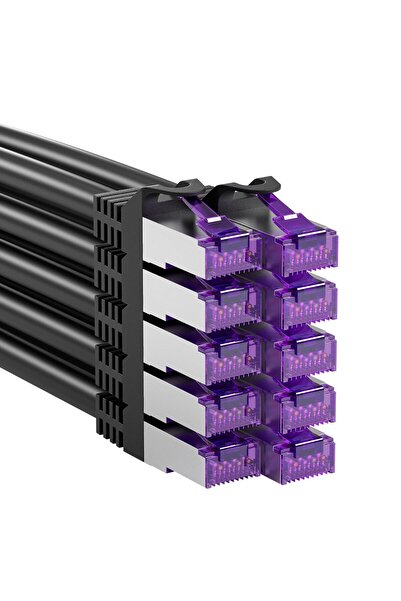 FGB Set 10 Bucati Cablu Retea Patch, CAT7, Viteza 10 Gbps, Ecranare S/FTP PIM...