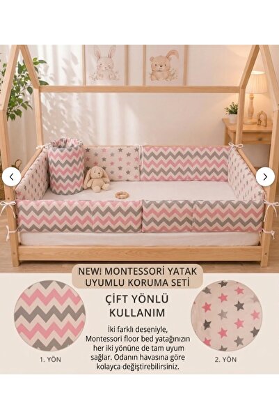 Carino Wins Tüm Ölçüler Montessori Yataklar Için Yan Koruma Seti - Kenar koru...