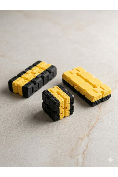 Meta ThreeD Dual Color Infinity Cube - Stress Cube - Fidget Toy (Yellow Black)