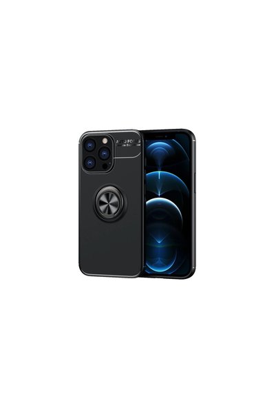 Generic Brand Apple iPhone 13 Pro Case with Ring Silicone - Black
