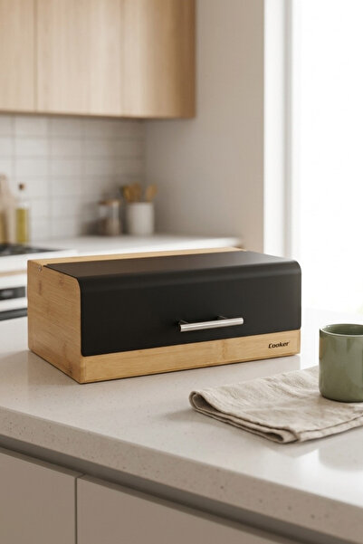 Cooker Viona Bamboo Bread Box with Metal Lid Ckr4540