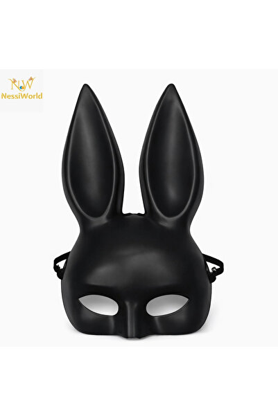 Generic Brand Black Luxury Rabbit Mask with Long Ears